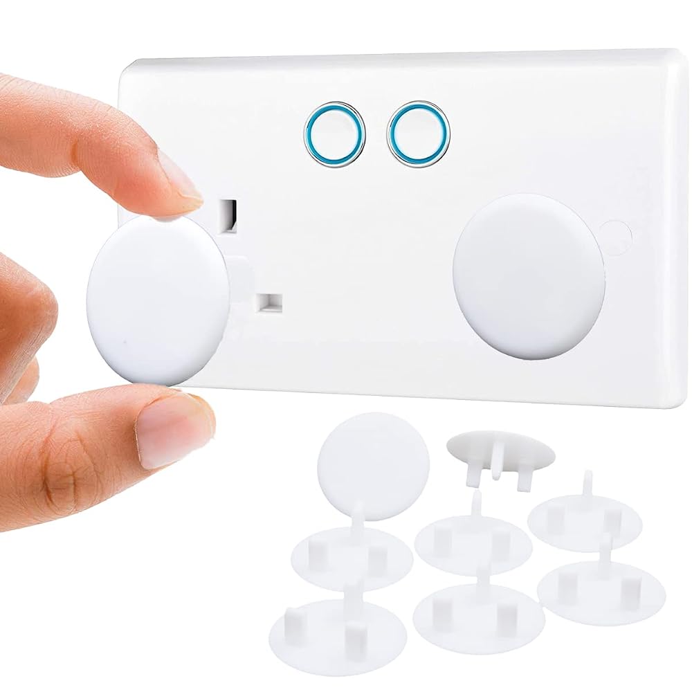 Baby Safety Socket Covers 10 Pack, Child Proof 3-Pin UK Plug Protectors, BPA-Free Socket Guards for Home