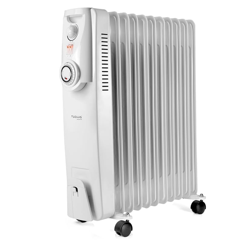 Nuovva Oil Filled Radiator, Free Standing Electric Heater with Thermostat, Portable 11 Fin 2500W