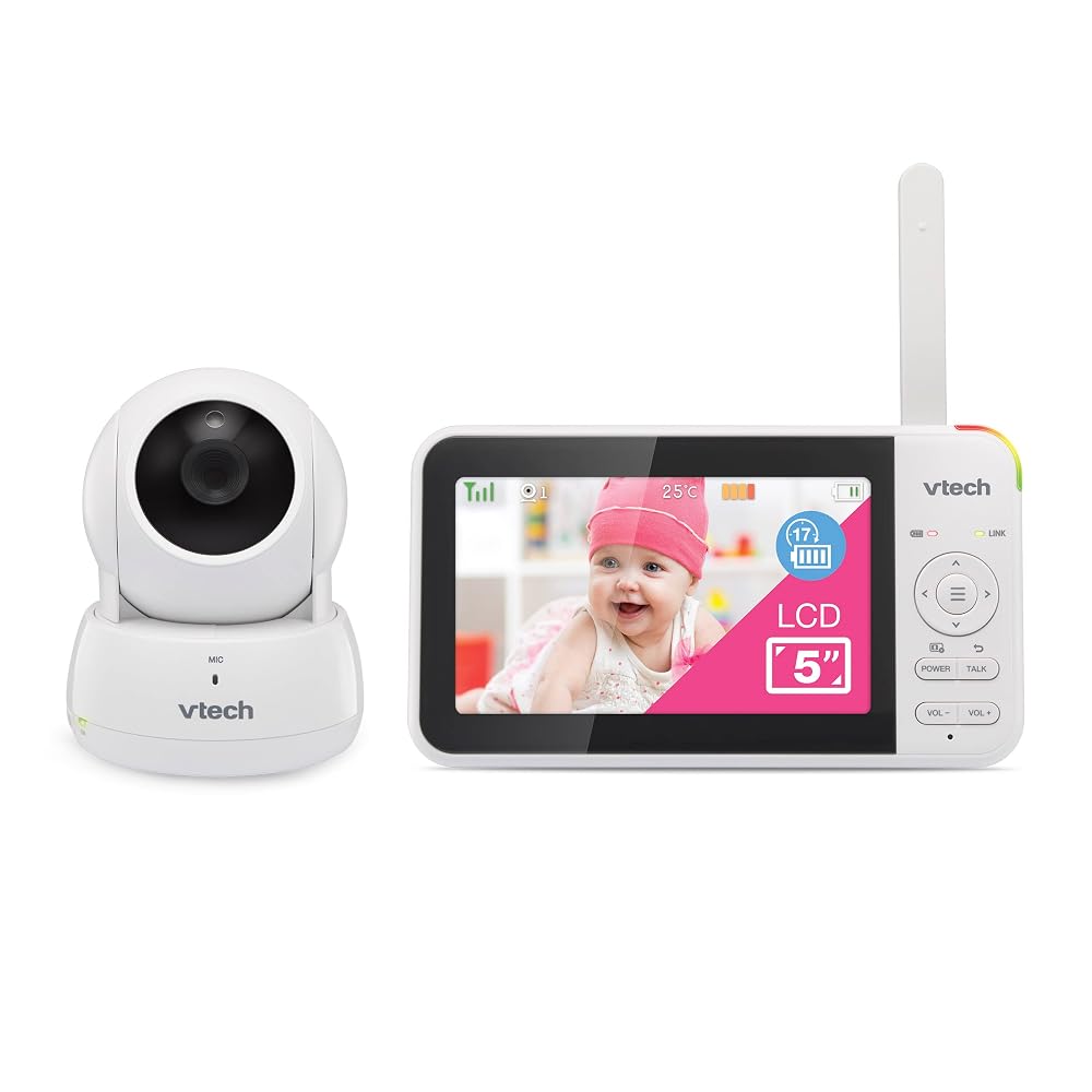 VTech VM924 Video Baby Monitor with Camera, Pan & Tilt, 5" LCD Screen, Up to 17 Hrs Battery Life, Night Vision, 300m Range