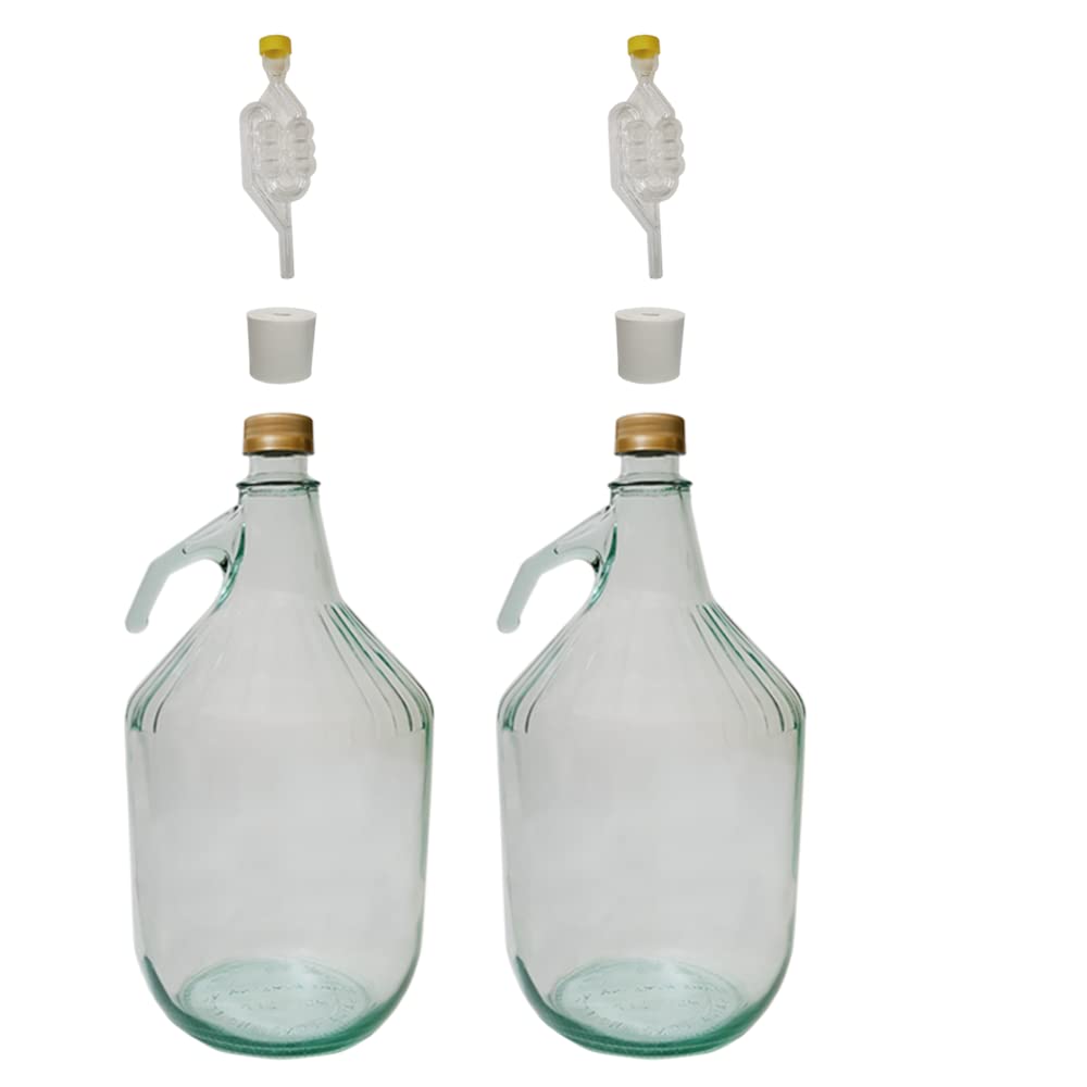 DIAH DO IT AT HOME 2 x 5L Demijohn with Screw Cap + Airlock & Bung