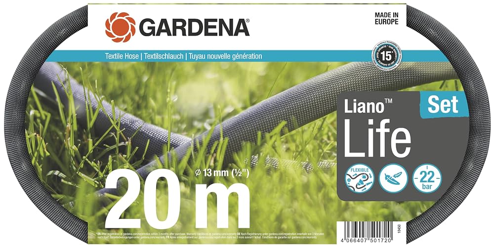 Gardena Liano Life Textile Hose 1/2 inch, 20m