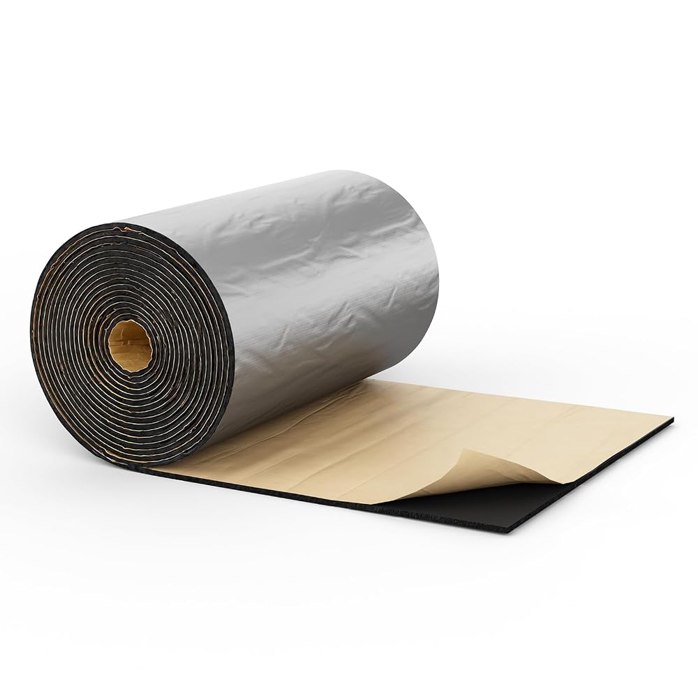 Dripex Self Adhesive Aluminium Foil Insulation, Thermal Soundproof Cotton Layer, Heat Reflector & Radiant Barrier, Ideal for Roofs, Walls & Camper, 5mm, 1m x 10m