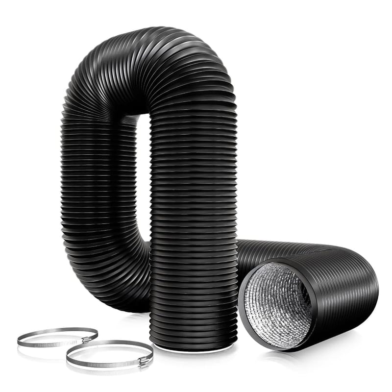 Aygrochy PVC Ventilation Ducting with 2 Clamps, 150mm Air Duct Flexible Hose for Universal Tumble Drier, Cooker Hood, Extractor Fan (150mm x 3m)