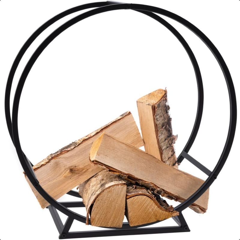idooka Round Log Store, Indoor & Outdoor Log Holder with Ventilation and Raised Stand
