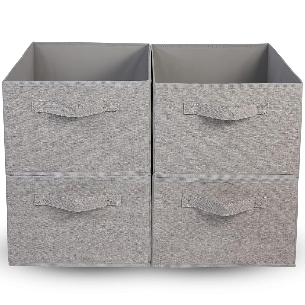 OVAKIA 4 PCS Clothes Drawer Organisers, Large Capacity Foldable Fabric Storage Box with Handles, Collapsible Wardrobe Storage Organiser
