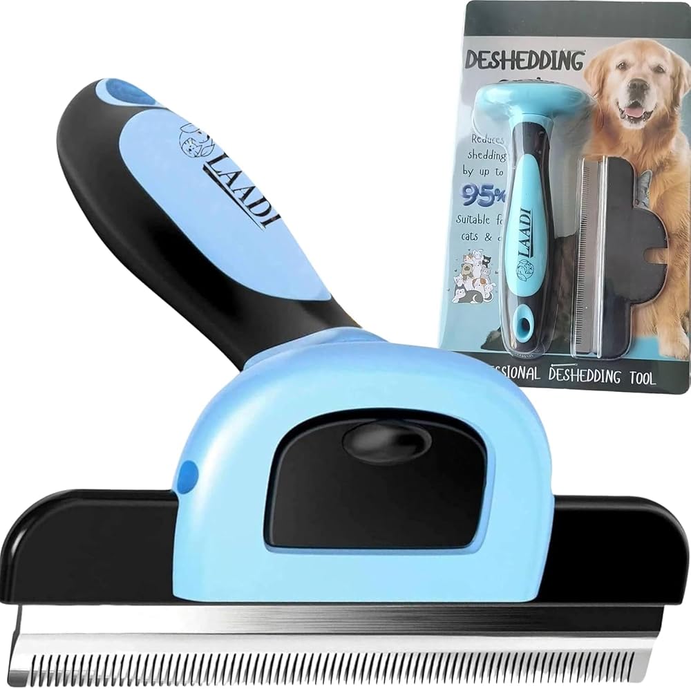 Laadi Deshedding Tool for Dogs and Cats, Reduces Shedding by Up to 95% in Under 10 Minutes
