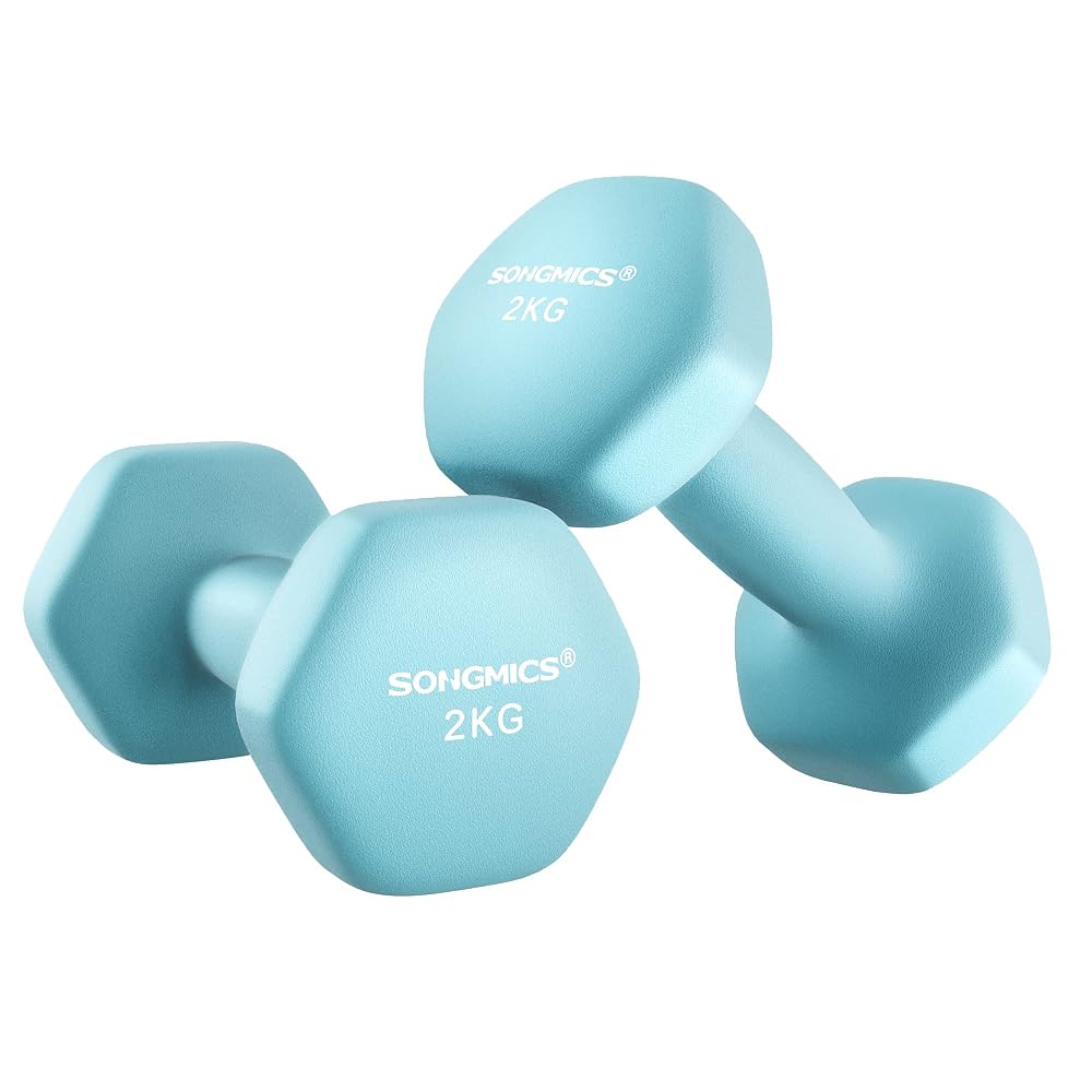 SONGMICS Set of 2 Hex Dumbbells with Neoprene Coating