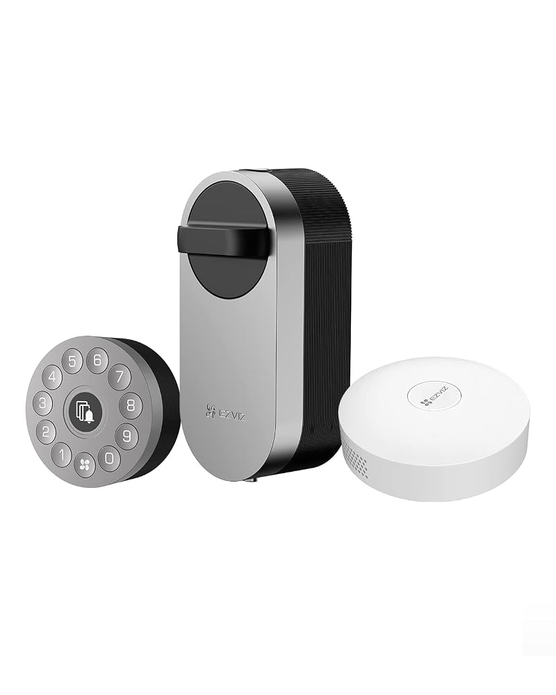 EZVIZ Smart Door Lock 5-in-1, No Drilling Needed, Smartphone WiFi Keyless Entry, Built-in Doorbell, Weatherproof Keypad, Electronic Deadbolt