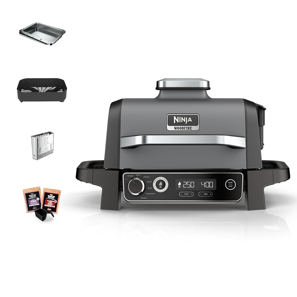 Ninja Woodfire Electric BBQ Grill & Smoker, 7-in-1 Outdoor Grill & Air Fryer (OG701UK)