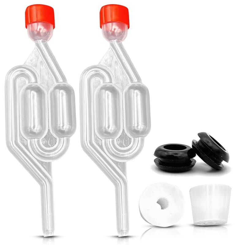 Brewing Mate 2 x Demijohn Airlock and Bung Set, Bubbler Air Lock for Home Brewing