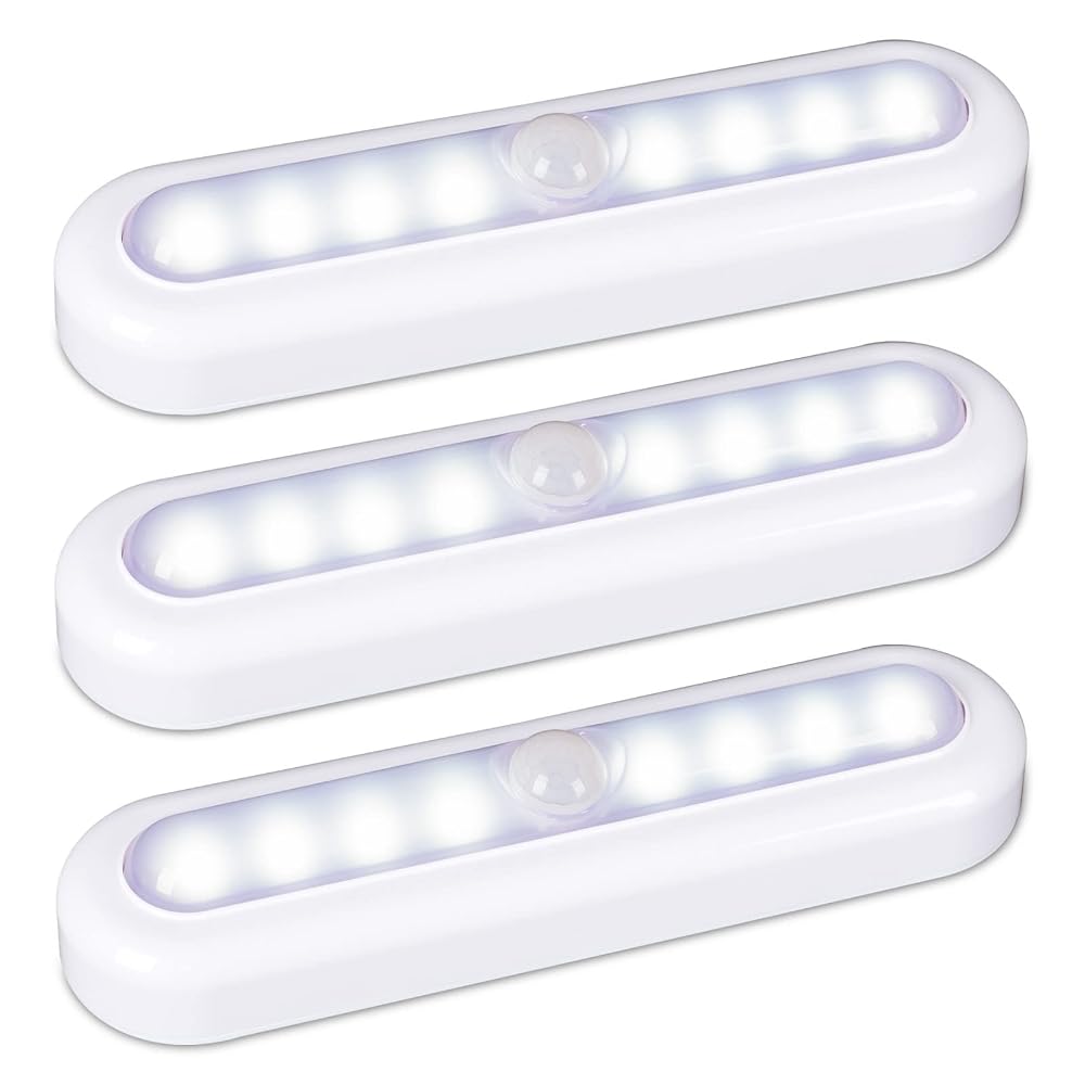 STAR-SPANGLED 7 inch Motion Sensor Lights Indoor, Cordless High CRI LED Stick on Lights AAA Battery Powered for Stairs, Cupboard, Wardrobe, Closet (3 Pack)