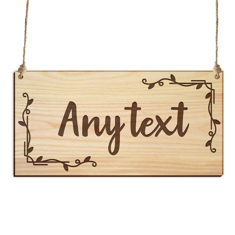 Personalised Signs Plaques Door Sign Wooden Signs Custom Garden Signs Personalised Room Sign Custom Gift Wall Hanging Plaque for Front Door Home Garden (Design 1)