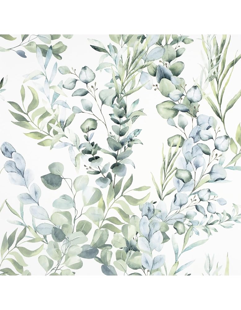Arthouse Tranquil Green Leaves Wallpaper, Watercolour Botanical Design for Living Room or Bedroom, 1005 x 53cm