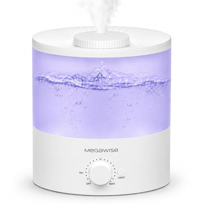 MEGAWISE 2 Pack 2L Cool Mist Humidifiers for Bedroom with Easy Top Fill