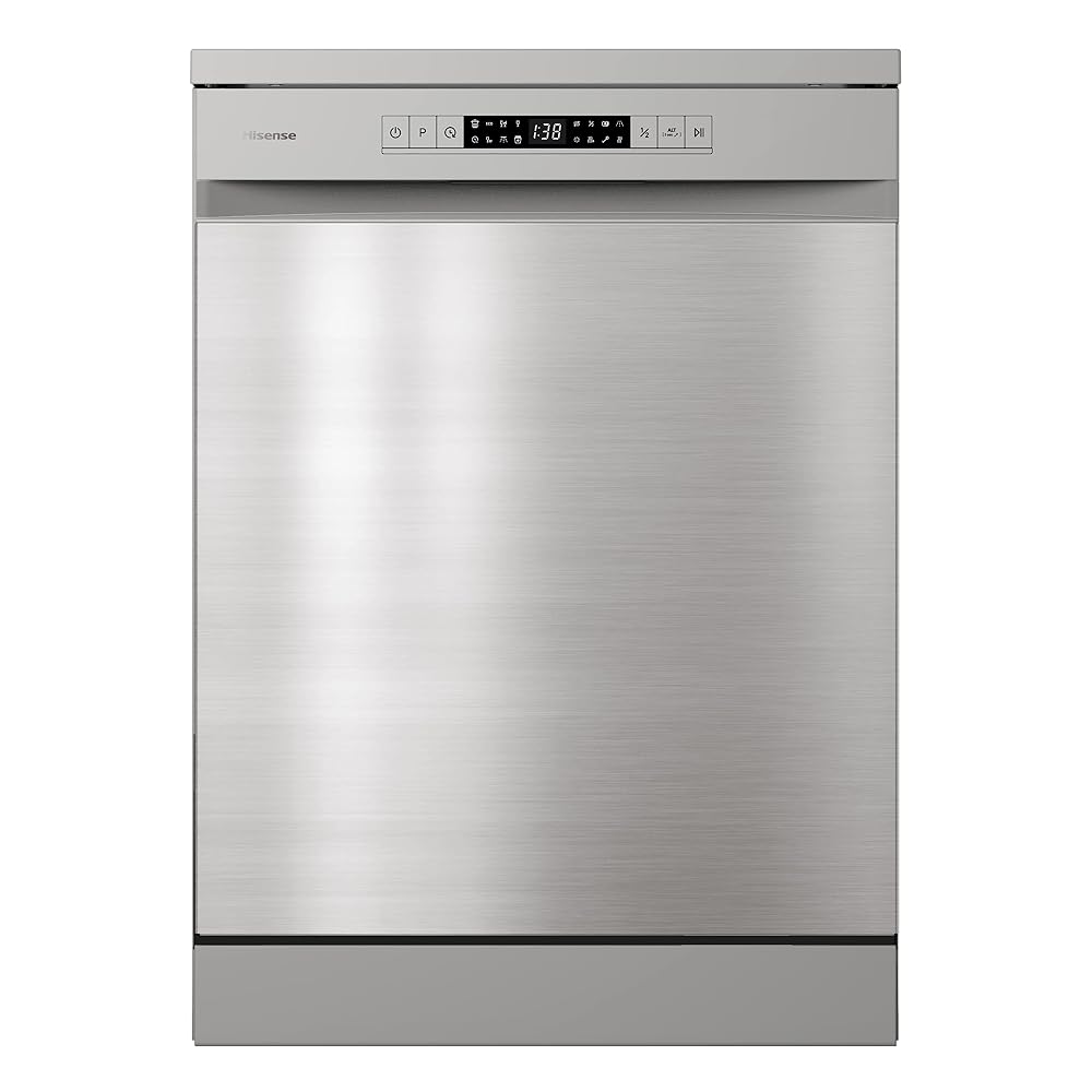 Hisense HS622E90XUK Freestanding Standard Dishwasher, 85cm High - Stainless Steel