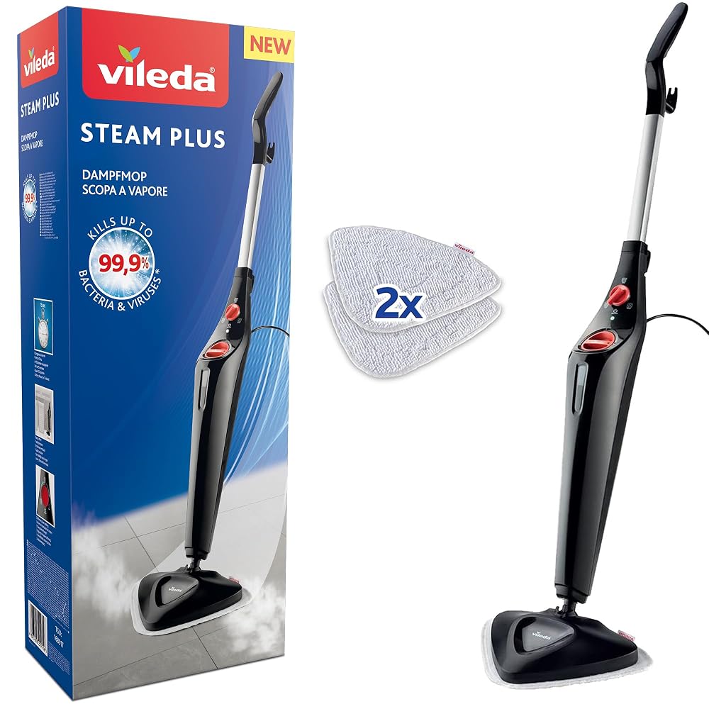 Spin Mop and Bucket Set, Foot Pedal Floor Cleaning Microfiber Mop and Bucket with Wringer and 2 Reusable Microfiber Refills