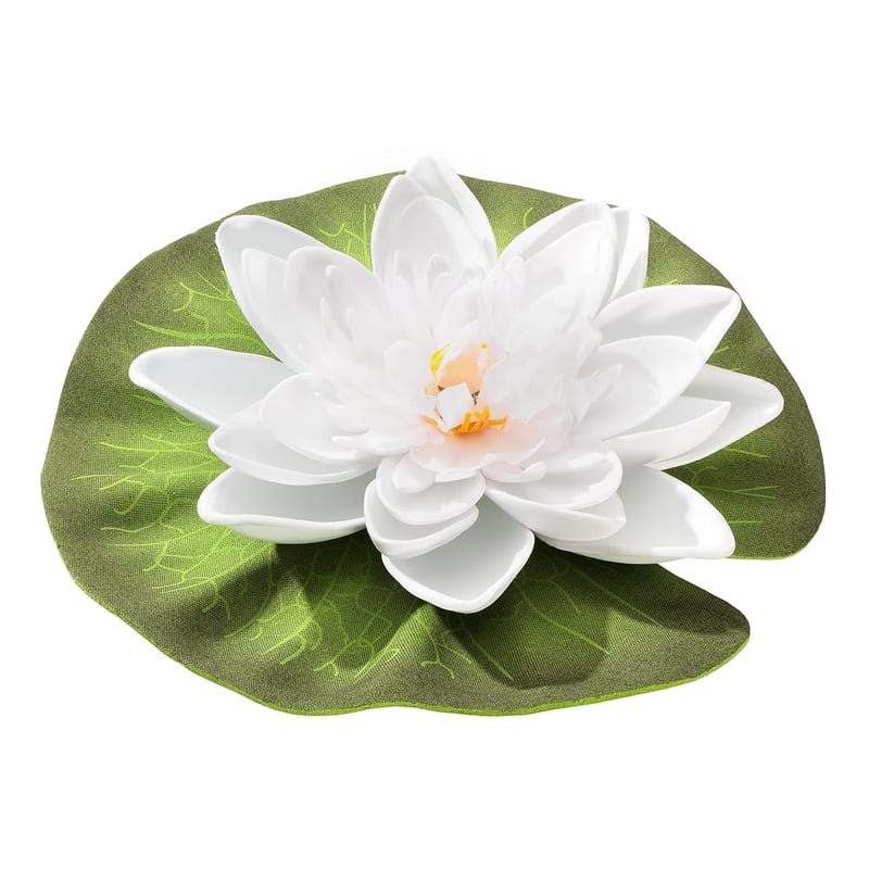 Blagdon Floating Lily, 5½" Diameter, Plastic Plant, Pond/Aquarium Decoration, White