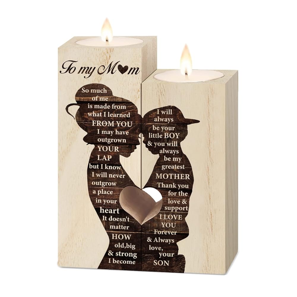 Mum Birthday Gifts Engraved Candlestick Holder, Keepsake Gift