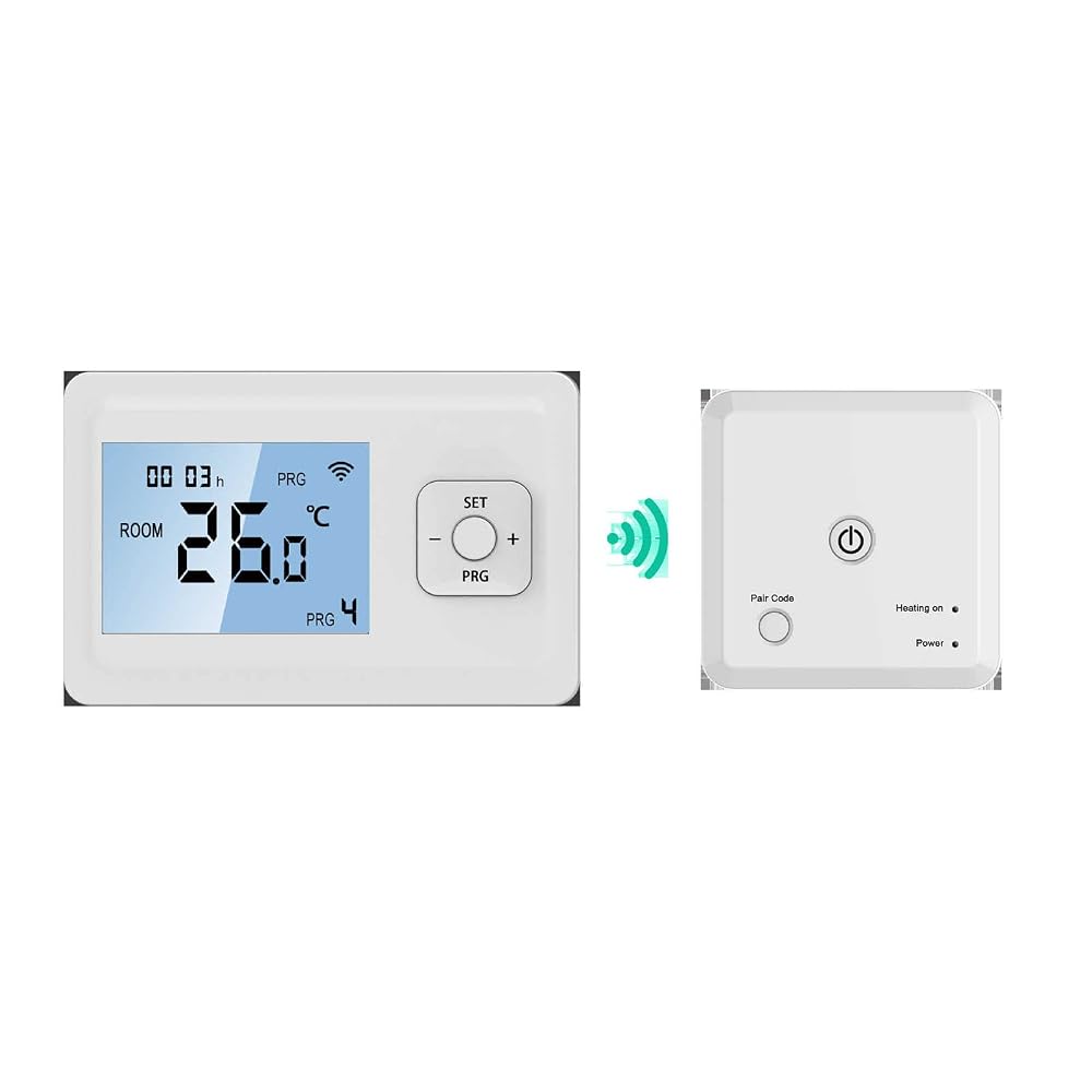 TMXKOOK Smart Wi-Fi Thermostat with RF Receiver, APP and Voice Control, Compatible with Alexa and Google Assistant for Gas Boiler Heating