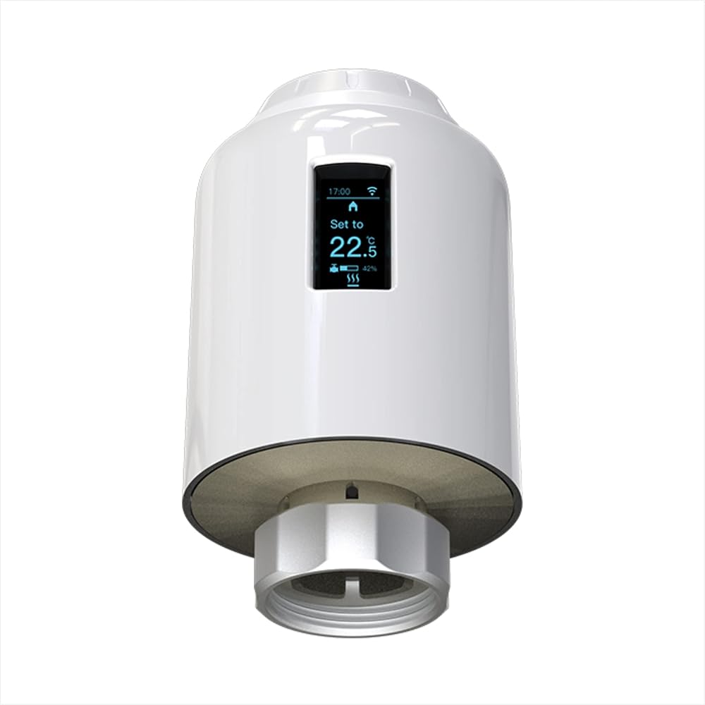 ENER-J Smart WiFi Radiator Thermostat - Digital TRV Valve for Multi-Room Heating Control, Works with Alexa & Google Assistant