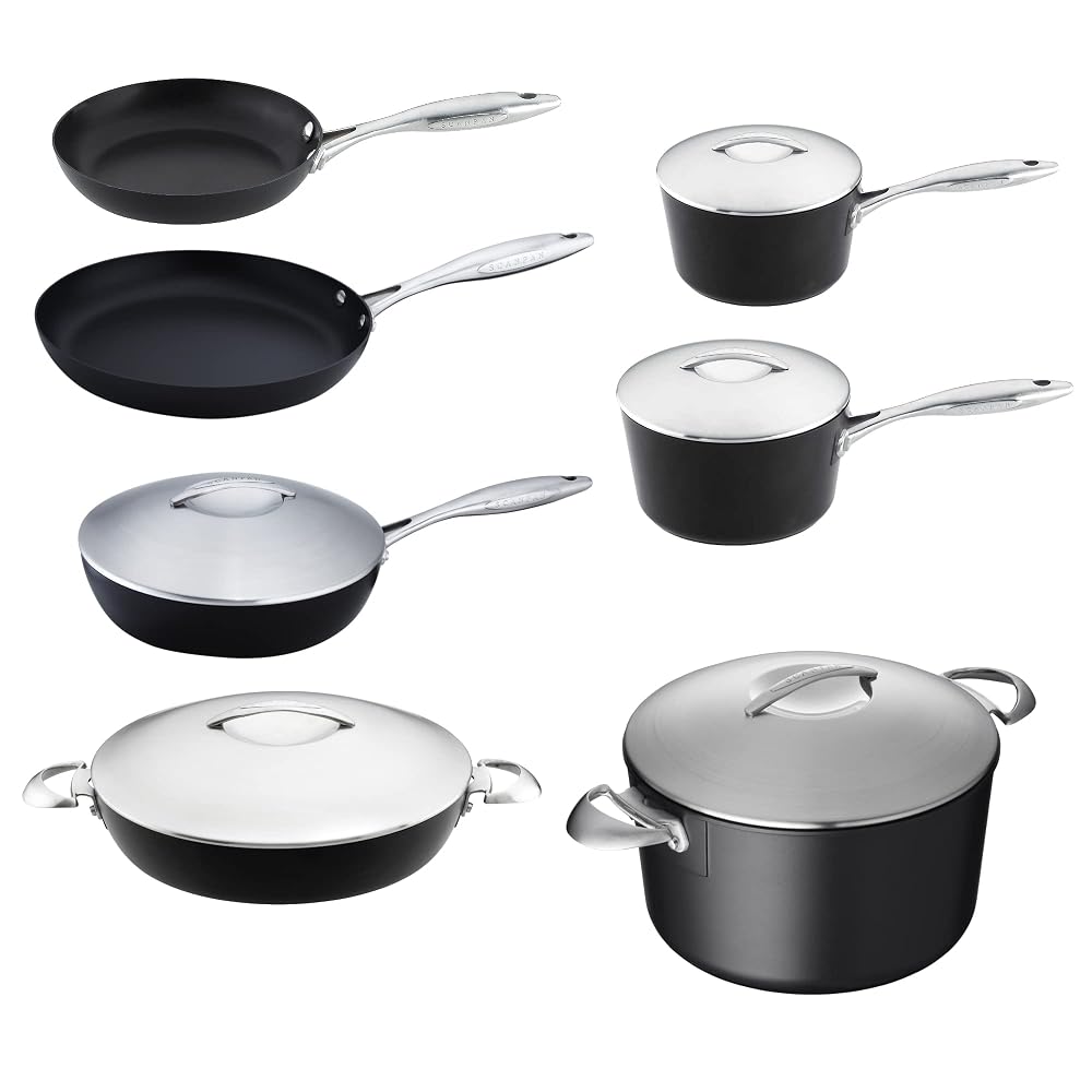 SCANPAN Professional 12-Piece Cookware Set, Easy-to-Use Nonstick, Dishwasher, Metal Utensil & Oven Safe, Made in Denmark