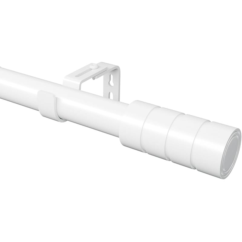 Curtain Rail, White Curtain Rod, 300 cm Long Curtain Rail, Extendable Curtain Rod Set for Bedroom, Living Room (135-365 cm, Diameter 25 mm)