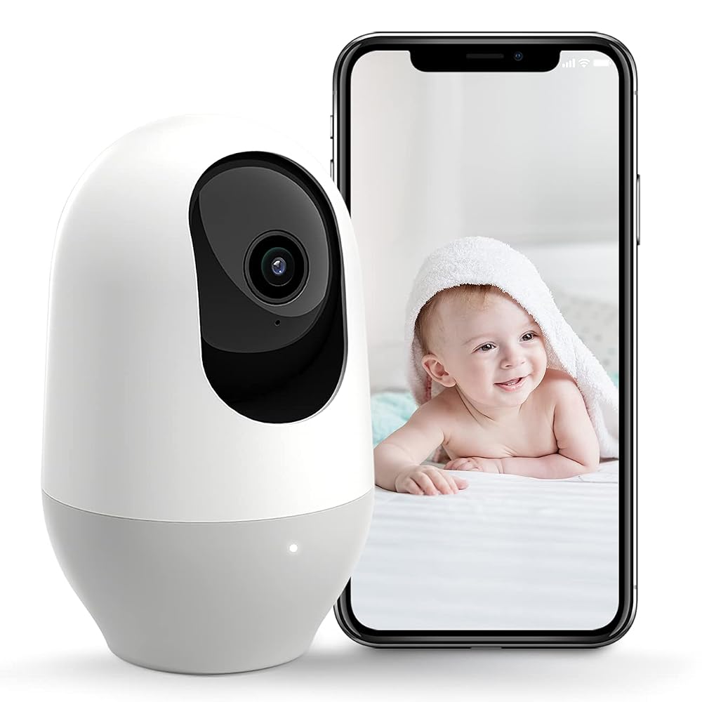 nooie Baby Monitor WiFi with Camera and 2K Night Vision, 360-Degree Motion Tracking, Works with Alexa