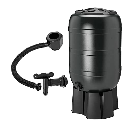 100L or 210L Outdoor Rainwater Slim Line Black Water Butt