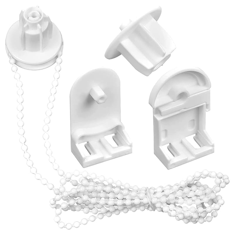SHENLONG Roller Blind Fittings Replacement Repair Kit, 25mm Plastic Spares, Curtain Brackets Accessories with Beaded Chain Spare Kit for Curtain Rods/Blackout