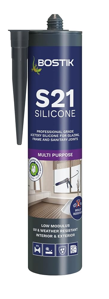BOSTIK Pro-Sealant S21 Multi-Purpose Acetoxy Silicone Sealant, Clear, 310ml