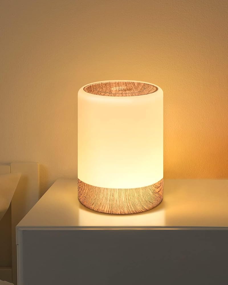 MEDE Night Light Kids Bedroom Touch Lamps Bedside Dimmable, Smart LED Night Light Baby with RGB Changing & Memory, USB Rechargeable Bedside Table Lamp Portable Nightlight for Newborn