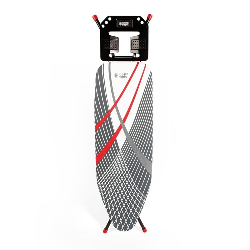 Russell Hobbs Ironing Board – Collapsible Foldable Design, Adjustable Height, Non-Slip Feet, Iron Rest with Hanger Holes, Machine Washable Cover, 115 x 36cm LA083234BLKFEU7