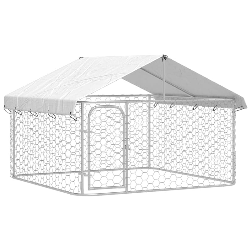 vidaXL Outdoor Dog Kennel with Roof, 200 x 200 x 150cm
