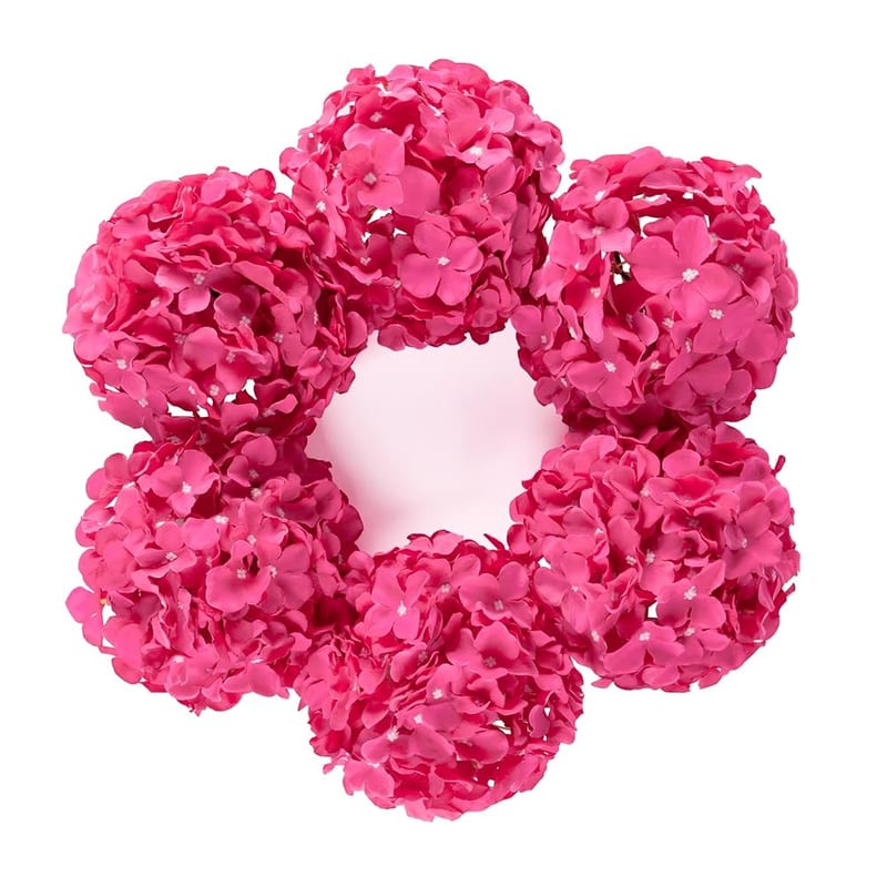 DuHouse Artificial Silk Hydrangea Flower Heads, Fuchsia Fake Hydrangeas 6Pcs with Stems, Realistic Faux Flower Bouquets