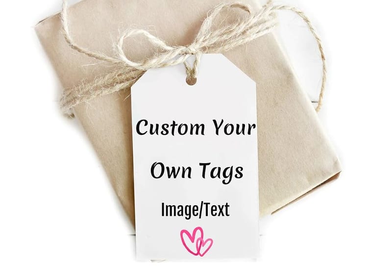 120 Pack Customise Paper & Kraft Gift Tags, Personalised Bridal, Birthday Celebrating Hang Labels with Twine