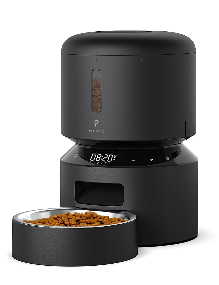 PETLIBRO Automatic Cat Feeder, Timed Cat Feeder for Dry Food, Twist-Lock Lid, up to 50 Portions 6 Meals Per Day, for Cats and Dogs