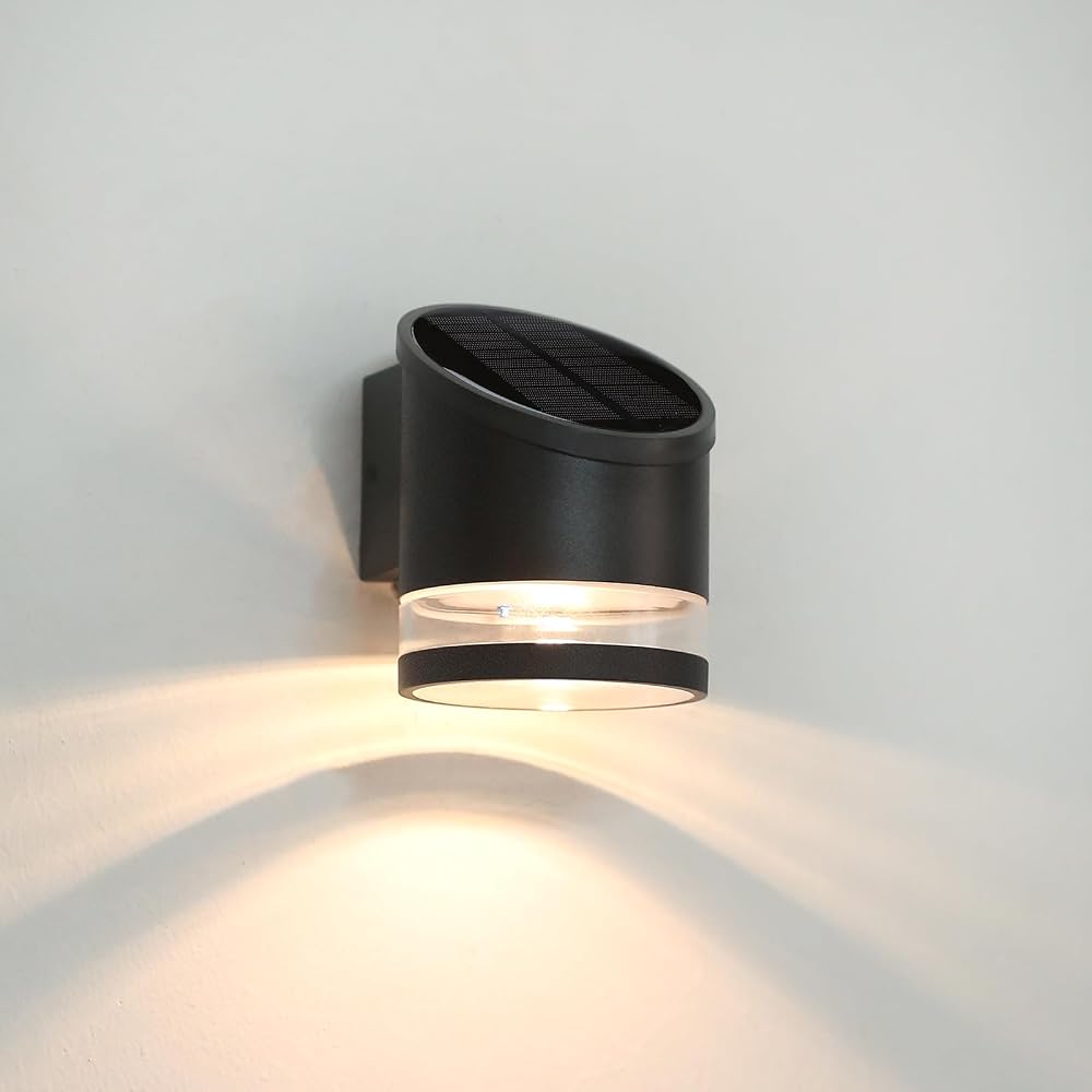 HFVLITE Solar Wall Light Outdoor Decorative Aluminium Wall Sconce, Dusk to Dawn, Cordless Waterproof LED Lantern