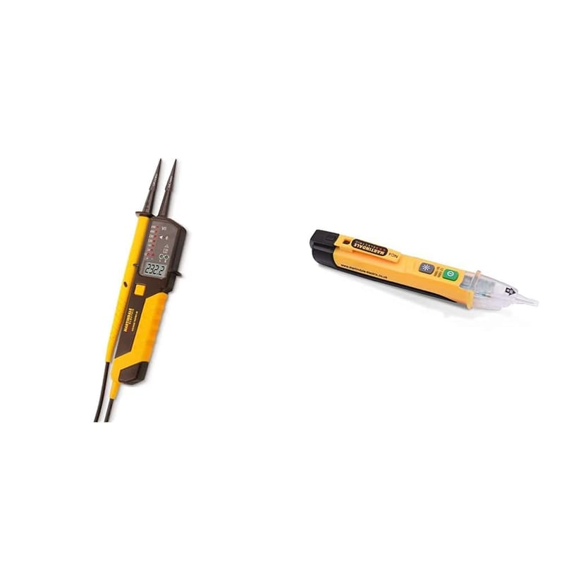 Martindale VT28 Two Pole Voltage and Continuity Tester with LCD Display, Yellow