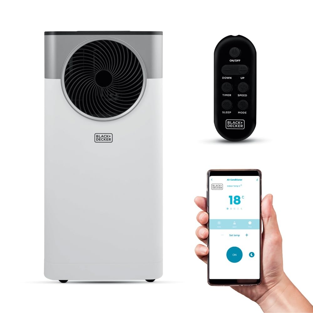 BLACK+DECKER 5,000 BTU Smart Air Conditioner, 3-in-1 Functionality, Dehumidifier & Fan, BXAC40032GB