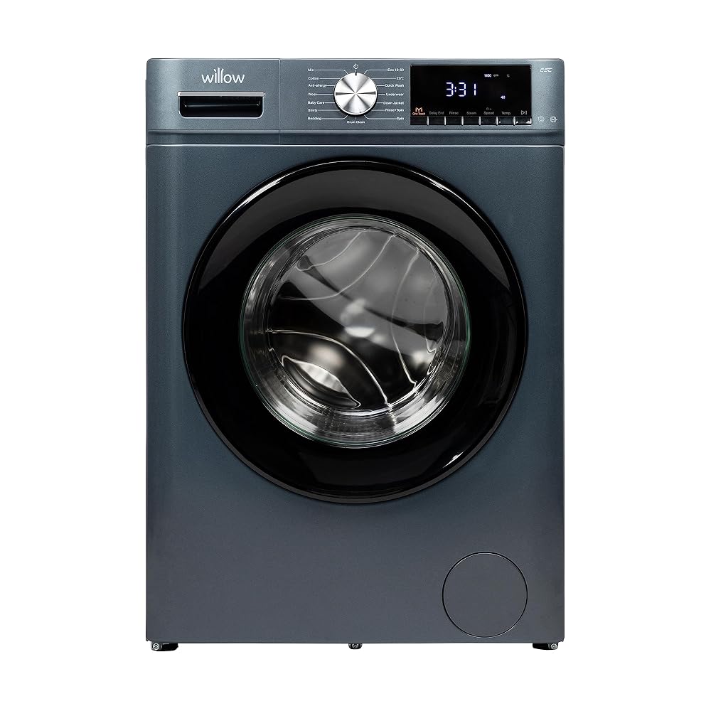 Willow WWM81400IG 8kg 1400 Spin Washing Machine, 16 Programmes, Child Lock - Grey