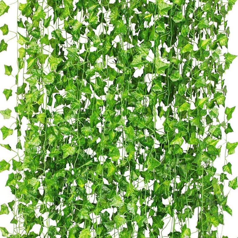 CQURE 48Pcs Artificial Ivy Garland Vines, 336Ft Fake Hanging Plants for Wedding Party Garden Wall Home Decor