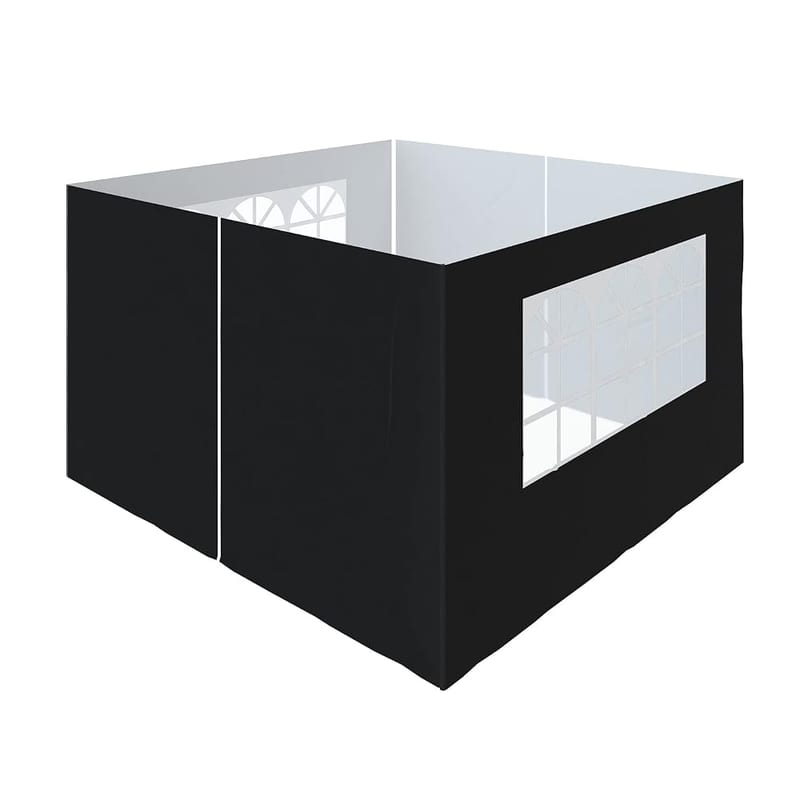 Green Bay Gazebo Side Panels 3x3m, 4 Pack Replacement Exchangeable Wall Panels with Zipper and Window, Anthracite