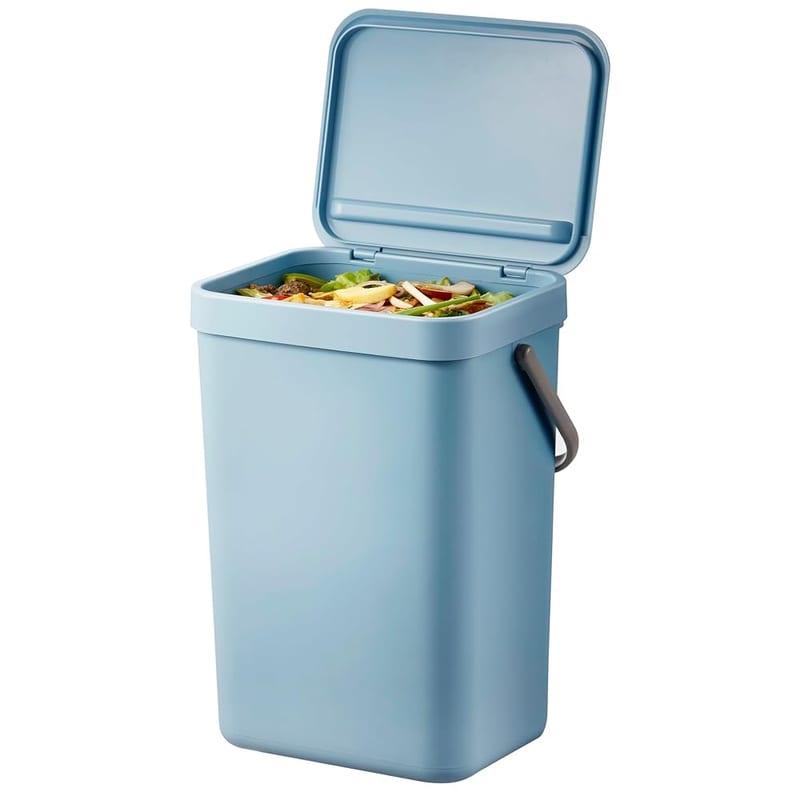 EKO Puro Extra Large Caddy, Wall Mountable or Hanging Titanium Blue Bin, Perfect for Kitchen & Home, 12 Litre