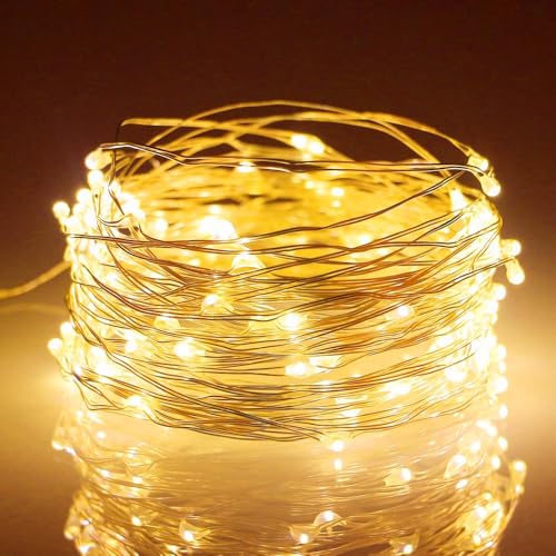 3 Pack Fairy Lights Battery Operated with Remote, 10M/33FT 100 LED String Lights, IP65 Waterproof, 8 Modes Twinkle Lights for Bedroom, Gazebo, Christmas Decor