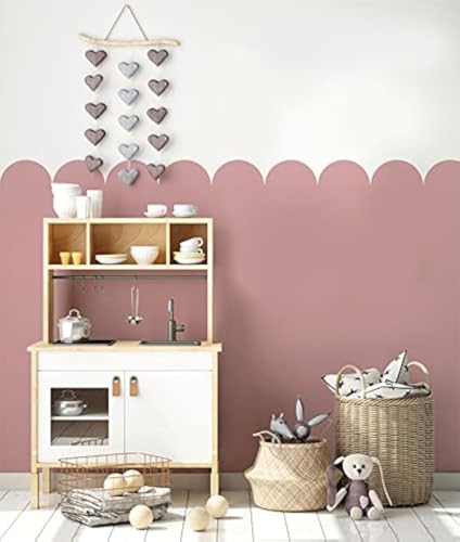 Ideal Stencils Scallop Border Nursery Wall Stencil - Size L, 10X80CM, Reusable Mylar Stencil for Wall, Floor, Fabric, Furniture Decor