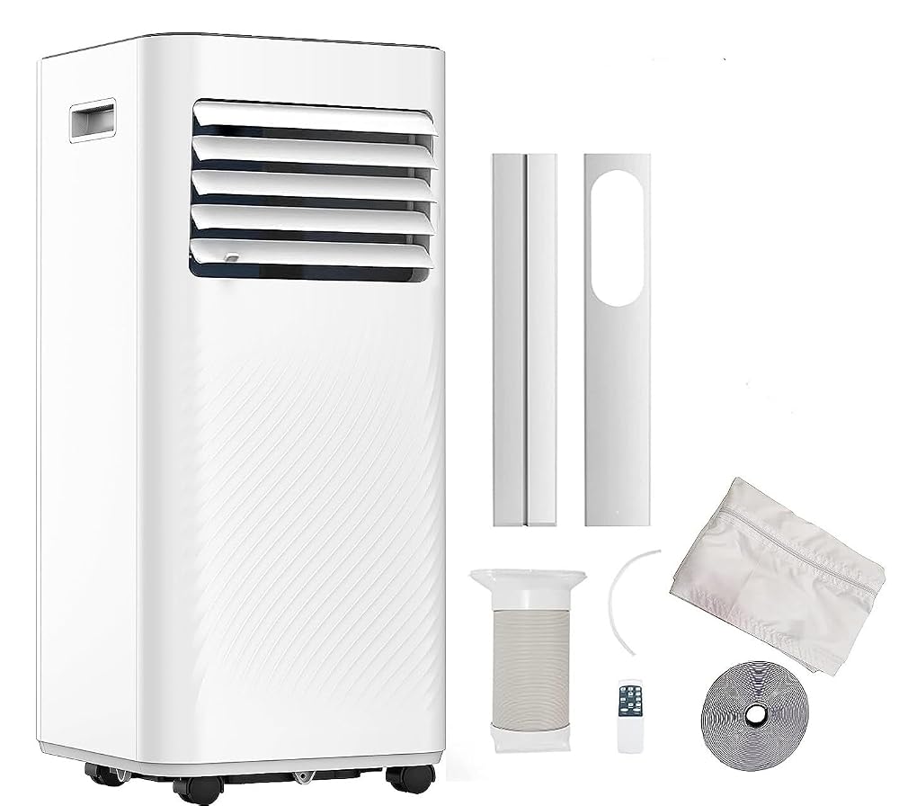 AuraHome Portable Air Conditioner 9000 BTU, 4-in-1 Cooling, Dehumidifier and Fan with Digital Display