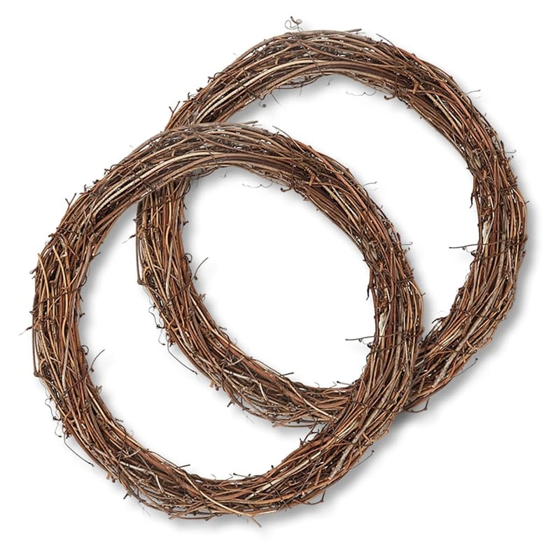 2Pcs Natural Grapevine Wreath, 30cm, Unfinished Rattan Vine Wreath Rings for Door and DIY Craft Décor