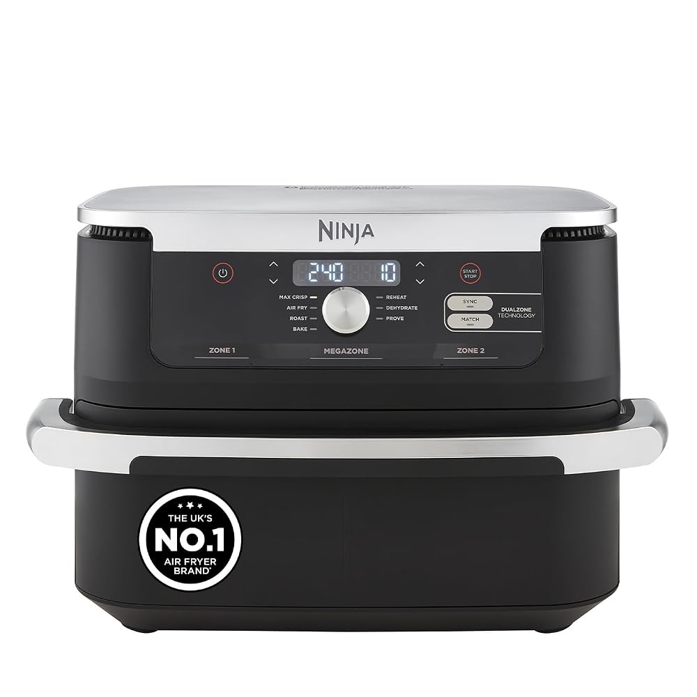 Ninja Foodi FlexDrawer Air Fryer, Dual Zone with Removable Divider, 10.4L, 7-in-1, Black (AF500UK)