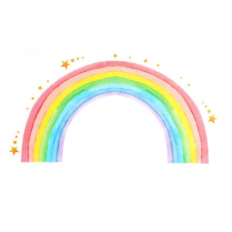 LUTER Large Rainbow Wall Decal, Boho Rainbow Wall Sticker Star Wall Stickers Peel and Stick for Baby Nursery