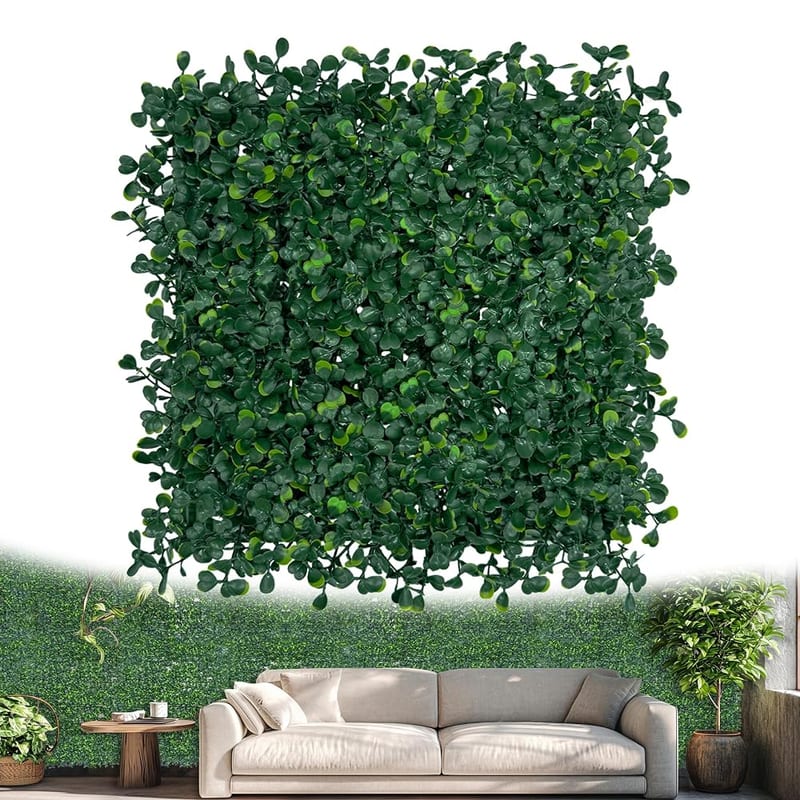 ODTORY Artificial Grass Wall Panel, UV-Resistant Greenery Tiles, 6-Pack (4.2 sq ft)